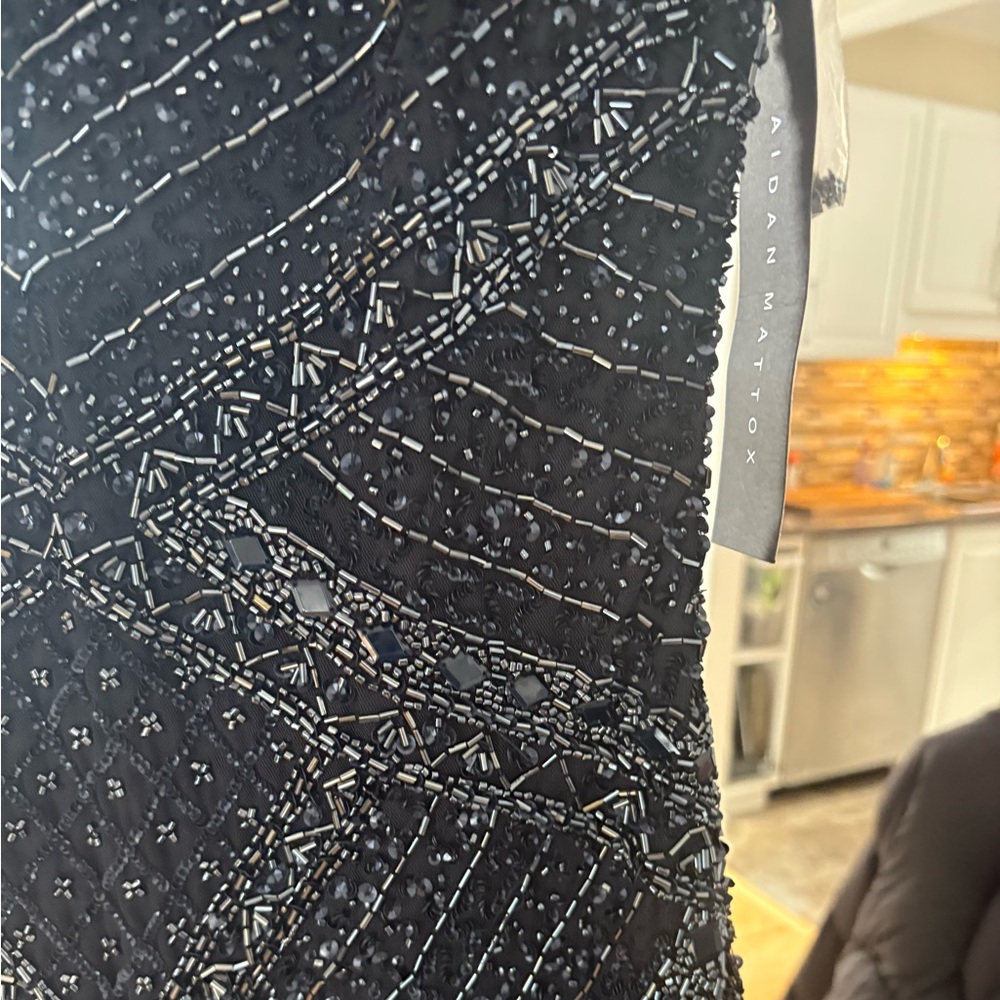 Aidan Mattox embellished black tie dress - Picture 6 of 10